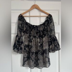 Bell sleeves Zara sheer blouse